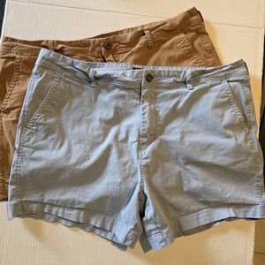 Aeropostale Mens Shorts - 2 Pair - Light Blue and Tan - Sz 40